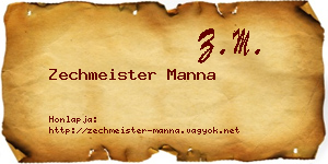 Zechmeister Manna névjegykártya